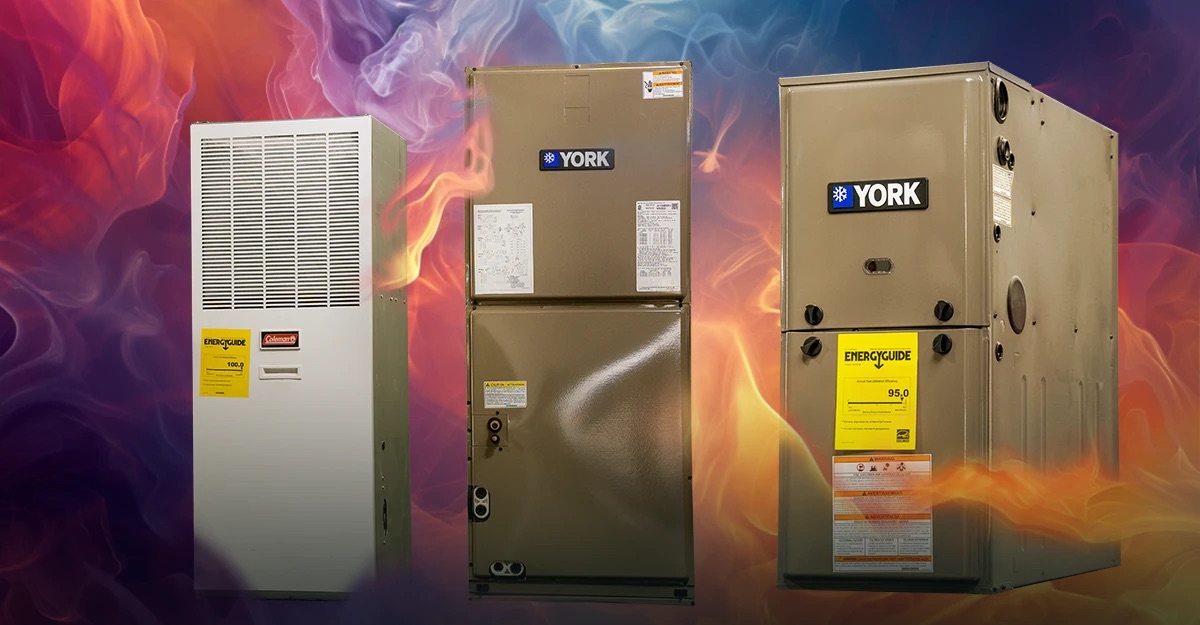 Various types of furnaces and air handlers